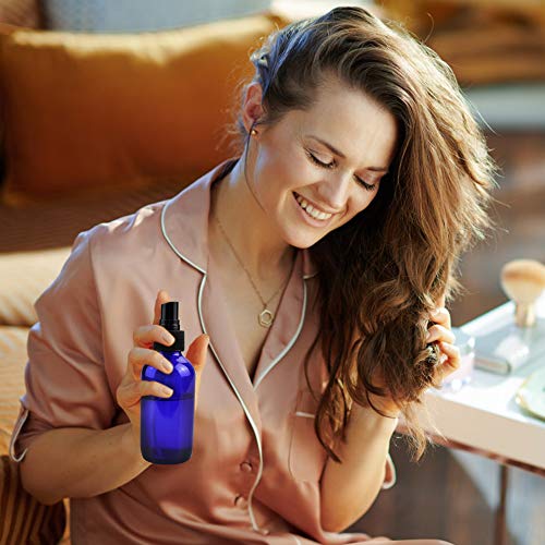 Wedama Spray Bottle, 4 oz Fine Mist Glass Spray Bottles, Little Refillable Liquid Containers for Watering Flowers Cleaning(16 Pack, Blue) - color: Blue, size: 4 Ounce (Pack of 16)
