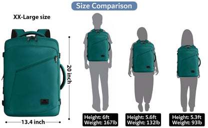 MATEIN Travel Backpack Large, Water Resistant Carry on Backpack for Travelling, Airline Approved Large Capacity Back Pack, Expandable Lightweight Overnight Daypack, Travel Gift, Peacock Blue - color: Peacock Blue, size: XX-Large