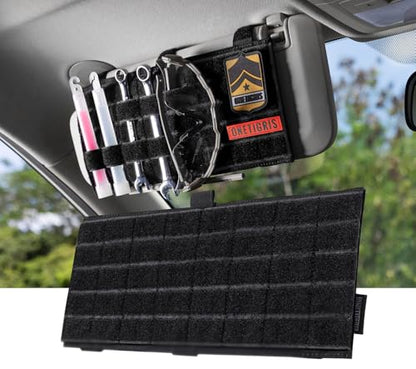 ONETIGRIS Molle Visor Panel Organizer, Tactical Car Sun Visor Organizer Molle Patch Panel Vehicle Visor Storage Holder Pouch, Molle Webbing with Hook-and-Loop Straps for Cars, Trucks, Suvs etc. - style: A