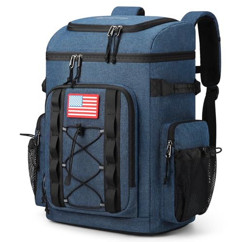 Maelstrom Backpack Cooler,Soft Lightweight Leakproof Cooler Backpack,Men Women 35/50 Can Insulated Cooler Bag,Keeps Hot/Cold for Up to 16 Hours,Perfect for Camping, Beach - color: Blue, size: 35 Can