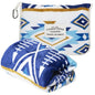 Carstens, Inc. Travel Blanket, Premium Compact 2-in-1 Airplane Blanket/Pillow, Open Sky Blue Aztec - color: Open Sky Blue Aztec
