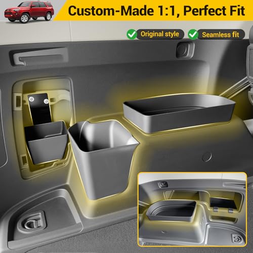 Rear Trunk Organizer for 2010-2024 Toyota 4Runner 5-Seat 2nd Row Without Speaker Accessories, Storage Bin Trunk Storage Box Cargo Tray for 10-24 4 Runner(5Pcs Trunk Organizer,Not for 7-Seat) - color: 10-24 4Runner 5-Seat W/O Speaker(5pcs)