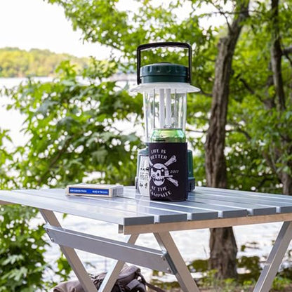 Camco 19.5 by 20 by 24.25 Inch Large Durable Aluminum Fold Away Multi Use Outdoor Side Table for RVs, Campsites, Picnics, and Patios, Silver