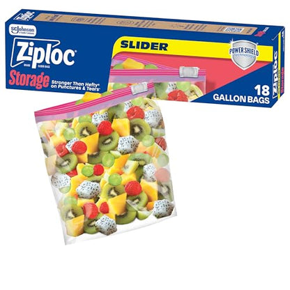 Ziploc Gallon Food Storage Slider Bags, Durable, 18 Count - size: 18 Count