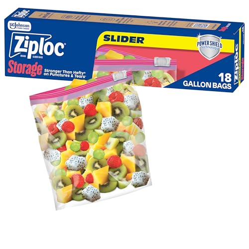Ziploc Gallon Food Storage Slider Bags, Durable, 18 Count - size: 18 Count