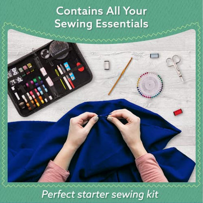 ARTIKA Sewing Kit for Adults and Kids (142 PCS) - Small Beginner Set w/Multicolor Thread, Needles, Scissors, Thimble & Clips - Emergency Repair and Travel Kits - Sewing Accessories and Supplies - style: Sewing kit 142 PCS