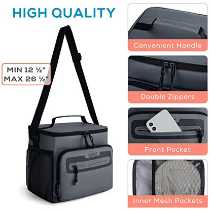 TOURIT Large Lunch Bag 14L Insulated Lunch Box Lunch Cooler for Men Women Work, Black - color: Y-Dark Gray