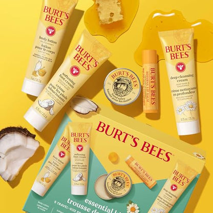 Burt's Bees Mothers Day Gifts Ideas - Essentials Everyday Set, 5 Travel Size Products - Deep Cleansing Cream, Hand Salve, Body Lotion, Foot Cream and Original Lip Balm - style: Everyday Essentials Set- New