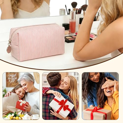 2pcs Makeup Bag Travel Toiletry Bag for Women Lightweight Make Up Bag Purse Organizer Pouches Large Cosmetic Bag Small Makeup Pouch Medicine Bag Travel Essentials for Women Pink - color: pink