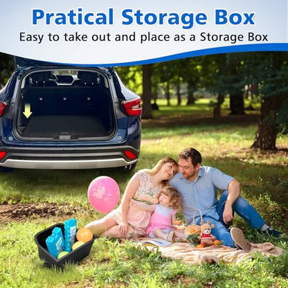 Karltys Trunk Storage Box with Lid for Chevy Trax 2024 2025 2026, TPE Waterproof Car Trunk Organizer, Rear Trunk Side Storage Bin Box for 2025 Chevrolet Trax Accessories (Left Side)
