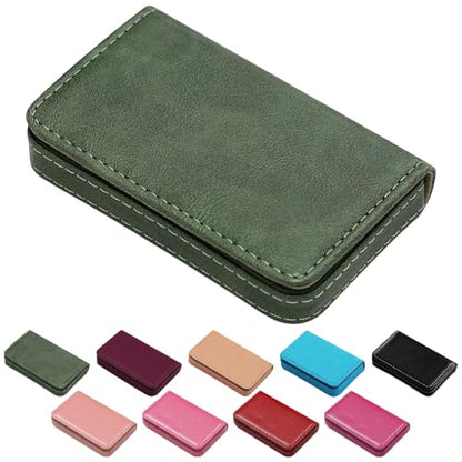 Business Credit Card Holders, Magnetic Sealing Anti Drop, PU Leather Debit Card Protector Organizer Case (Blackish Green) - color: Blackish Green