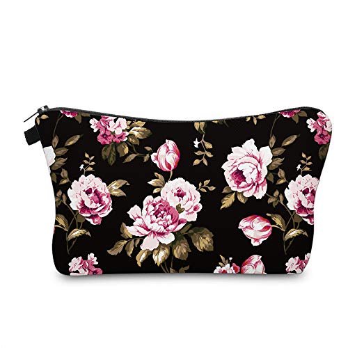 Cute Travel Makeup Bag Cosmetic Bag Small Pouch Gift for Women (Flowers) - color: Flowers