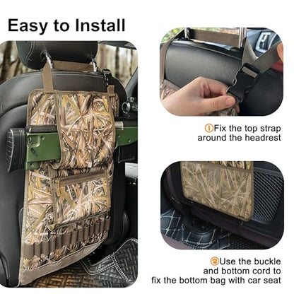 MYDAYS 2 Pack Tactical Seat Back Gun Rack, Camo Front Seat Organizer With Molle Panel Vehicle Holder for Hunting Rifles/Shotguns (Camo2) - color: Camo2