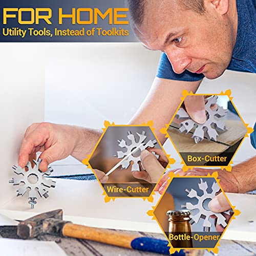 20-in-1 Snowflake Multi Tools & Upgraded Credit Card Tool - Christmas Birthday Gifts for Adult Men Women