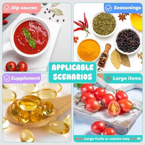 LIEMAND 6x1.6 oz Salad Dressing Container to Go, Leakproof Reusable Stainless Steel Small Container with Lid,Sauce Containers for Lunch box,Picnics,Travel,Office and Meal Prep - color: Ocean Wave, size: 1.6oz