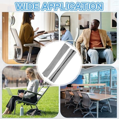 PATIKIL 18x4.3 in Office Chair Armrest Covers, 1 Pair Office Chair Arm Covers Long Computer Chairs Arm Rest Cover with Zipper Removable Rest Slipcover Hand Rest Protector, Light Gray - color: Light Gray, size: 18"