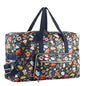 Travel Foldable Waterproof Duffel Bag - Lightweight Carry on Luggage Tote Duffel Bag(Black Floral) - color: Black Floral