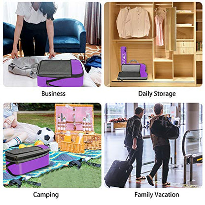 BAGAIL 4 Set/6 Set/8 Set Compression Packing Cubes Travel Accessories Expandable Packing Organizers(Purple HalfMesh 6 Set) - color: 6-Purple, style: Half Mesh