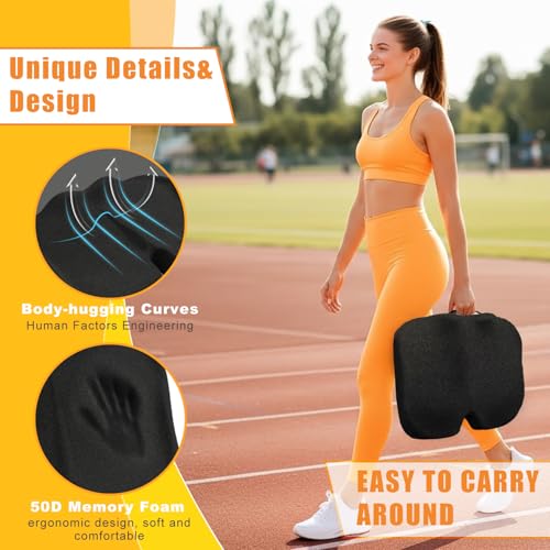 Stadium Seat Cushion, Extra Thick 50D High-Density Bleacher Cushion with Carry Handle, Non-Slip Water-Resistant Stadium Cushions for Bleachers & Outdoor Events(2-Pack)
