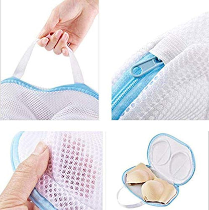 Wirefree Bra Laundry Bags for Washing Machine Underwear Mesh Wash Bags with Zipper Small Bra Protector in Washer Pack 2 - color: Wirefree Small 2pcs