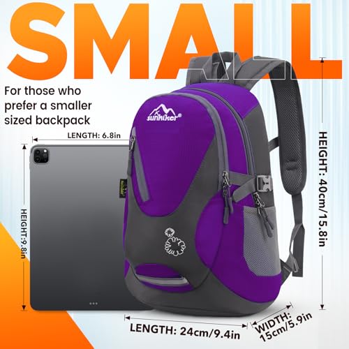 sunhiker Small Hiking Backpack Women Men 20L Lightweight Travel Backpack Daypack Casual Backpack For Cycling Outdoor Camping - color: Purple