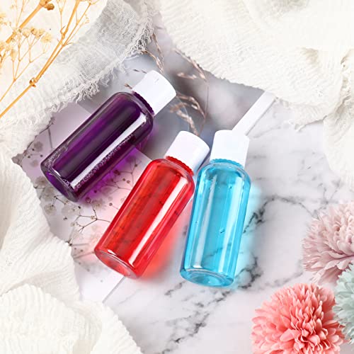 Eccliy 100 Pack 2 oz Plastic Bottles Travel Lotion Bottle Squeeze Container Plastic Bottles with Caps Small Travel Empty Refillable Toiletry Containers for Liquid Lotion Creams with 5 Funnels(Clear) - color: Clear, size: 2 oz