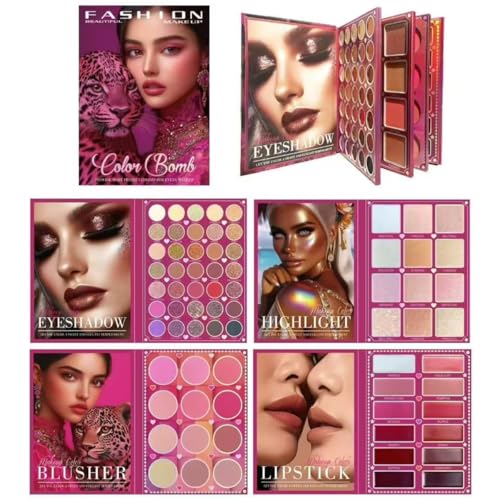 Miss Demi All In One Makeup Palette Set, Eyeshadows+Highlights+Blushes+Contours+Lipstick for Complete Beauty Looks, Neutral Cream & Powder, Crease-Proof Wear, Cosmetics Gift Kit. (03 Color)