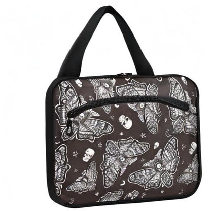 MNSRUU Hanging Toiletry Bags for Women Travel, Gothic Moth Skull Moon Esoteric Toiletry Organizer Portable Travel Toiletry Bags Clear Wash Bags Makeup Bag Cosmetic Bag - color: Skulls 185