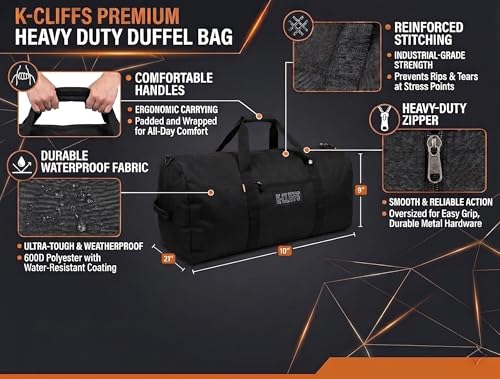 Heavy Duty Cargo Duffel Large Sport Gear Drum Set Equipment Hardware Travel Bag Rooftop Rack Bag - color: Black, size: 21" x 10" x 9"