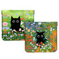 2Pcs PU Leather Small Squeeze Coin Purse Pouch Mini coin Bag Unique And Cute Wallet Cosmetic Bags Change Bag For Women Girls Men Cat in flower and grass - color: Cat in flower and grass