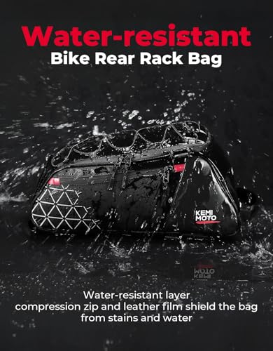 KEMIMOTO 8L Bike Bag with 6L Removable Cooler Bag, Bike Rear Rack Bag PVC Water Resistant Insulated Bag, Bicycle Trunk Pannier with Shoulder for Cycling Ebike Back Seat Storage - style: 13l