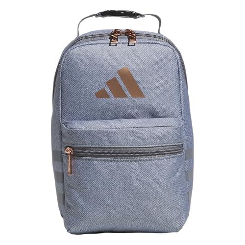 adidas Kids Santiago Lunch Bag – Insulated Cooler Lunchbox for Girls & Boys, 8L, Adi Heart Melange Chalk White/Bliss Pink/White/4, One Size - color: Adi Heart Melange Chalk White/Bliss Pink/White/4