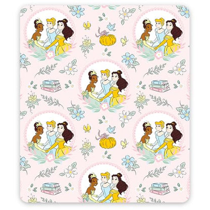 Disney Princess Travel Blanket and Pillow Set - Bundle with 40"x 50" Belle, Tiana, Rapunzel Throw Blanket, Neck Pillow, Stickers, More | Disney Princess Travel Accessories for Kids, Girls