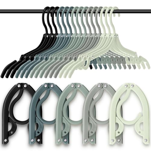 Teenyyou 15 Pcs Travel Hangers Cruise Ship Essentials Foldable Portable Plastic Vacation Hangers Non Slip Clothes Drying Rack Travel Accessories for Dormitory School Hotel Laundry (Vintage Color) - color: Vintage Color