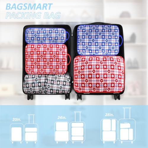 Geometric Flower Compression Packing Cubes for Travel (7 Piece) - Tear-Resistant Compression Bags with Separate Shoe Compartment Essential Bag - color: Black-4