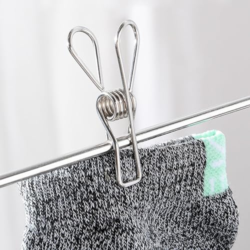 50 Pack Clothes Pins for Hanging Clothes, Stainless Steel ClothesPins Heavy Duty Outdoor Wire Clothes Pins Large Laundry Pins Metal Clips, 2.36inch/6cm