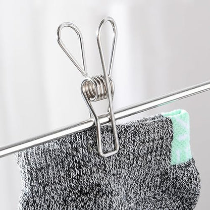 50 Pack Clothes Pins for Hanging Clothes, Stainless Steel ClothesPins Heavy Duty Outdoor Wire Clothes Pins Large Laundry Pins Metal Clips, 2.36inch/6cm