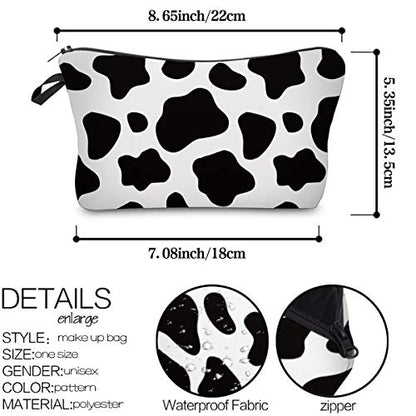 Deanfun Cosmetic Bag for Women Trendy Makeup Bags Organizer Travel Waterproof Toiletries Bag Accessories Cow Point Gifts (52558) - color: 52558