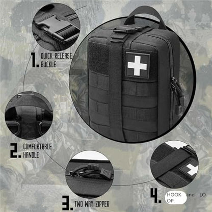 Tactical Medical Utility Pouch Rip Away First Aid Survival Bag for Travel Outdoor Hiking and Emergency Everyday Carry - color: Orange