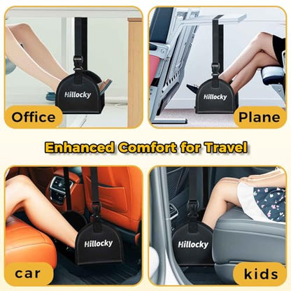 2 Pack - Foot Hammock for Plane Travel, Portable Airplane Foot Hammock with Memory Foam and Hardboard, Airplane Travel Essentials