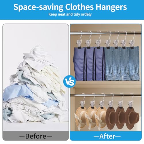 30 Pack Heavy Hanger Clips for Closet, Laundry Hooks Hanging Clips with, Clothespin for Clothes Pants,Clothes Pins Multi-Purpose Clip Big Hangers & Pants Clip Hangers for Hats Socks Towels Travel - color: Black