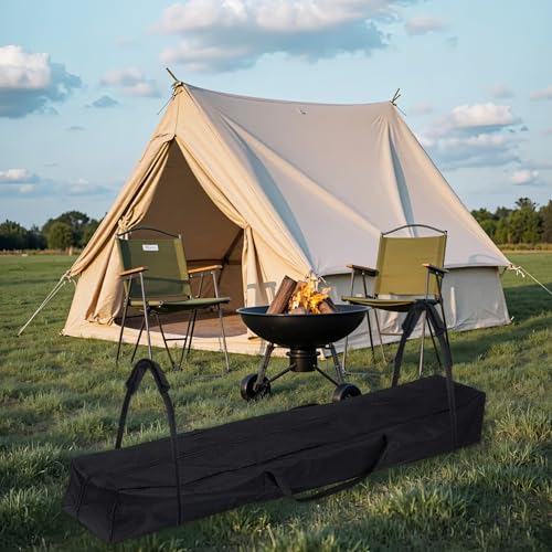 Klmnop 83" L x 12" W Tent Pole Bag for Party Tent, Heavy Duty 800D Oxford Tent Poles Long Storage Bag with Padded Handles, Double Zipper Portable Case for for Tents Poles, Top Covers(Black)