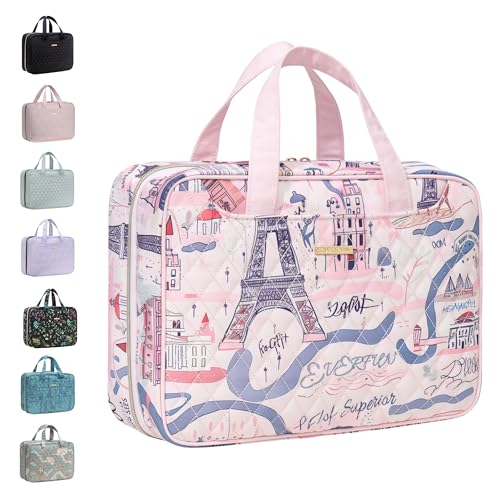 Everfun Travel Toiletry Bag with Hanging Hook and Leakproof Wet/Dry Compartments, Large Capacity Makeup Cosmetic Organizer for Women, 12x9x4.5 Inch, Urban Roam - color: Urban Roam, size: Large