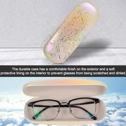 Joyberg Glasses Case, 2 Pack Eyeglass Case with Cleaning Cloth, Glasses Case Hard Shell Fits Most Glasses - color: Yellow