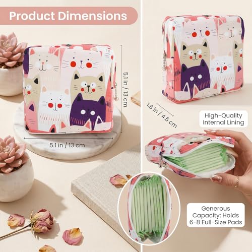 3Pcs Period Bag, Small Menstrual Sanitary Napkin Storage Bag Period Pouch Waterproof, Tampon Organizer Pouch Tampon Pad Holder for Purse, Pad Bags Feminine Care First Periods - color: 2