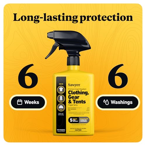 Sawyer Products Premium Permethrin Insect Repellent for Clothing, Gear & Tents - size: 24 Fl Oz (Pack of 1), style: Trigger Spray