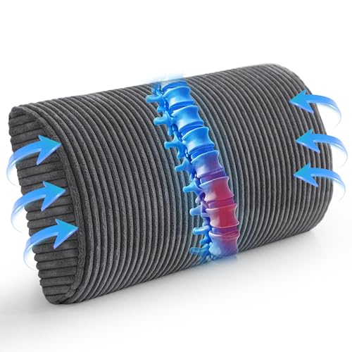 HIGOGOGO Lumbar Support Pillow for Recliner Chair/Accent Chair/Couch, Memory Foam Back Support Cushion for Elderly, Recliner Cushions for Back Rest, Pain Relief, Reading, Washable Cover, Dark Grey - color: Dark Grey, size: 20"x10"x4"