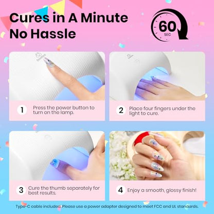 Beetles Gel Nail Polish Kit with U V Light -54 Pcs Gel Nail Kit Four Seasons Glow 32 Colors Set with Everything Base Top Coat Soak Off at Home Nail Kit Salon Manicure Beginner Gifts for Women Girls - color: 0 - 32 colors Four Seasons Glow