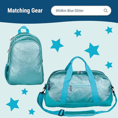 Wildkin Kids Two Compartment Insulated Lunch Bag – Keeps Food Hot or Cold, Easy-Clean Lining, Leak-Resistant & BPA-Free – Boys & Girls, Ideal for School, Travel & Daycare – Blue Glitter - color: Blue Glitter