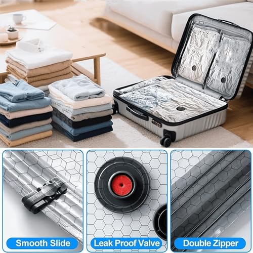 Whimsyard Vacuum Travel Bags, X7 Cordless Travel Vacuum Bag Set, Vacuums Seal Bags for Clothing Travels, Vacuum Bags for TravelS with Rechargeable Air Pump, Perfect for Carry-On Suitcases(15pcs)